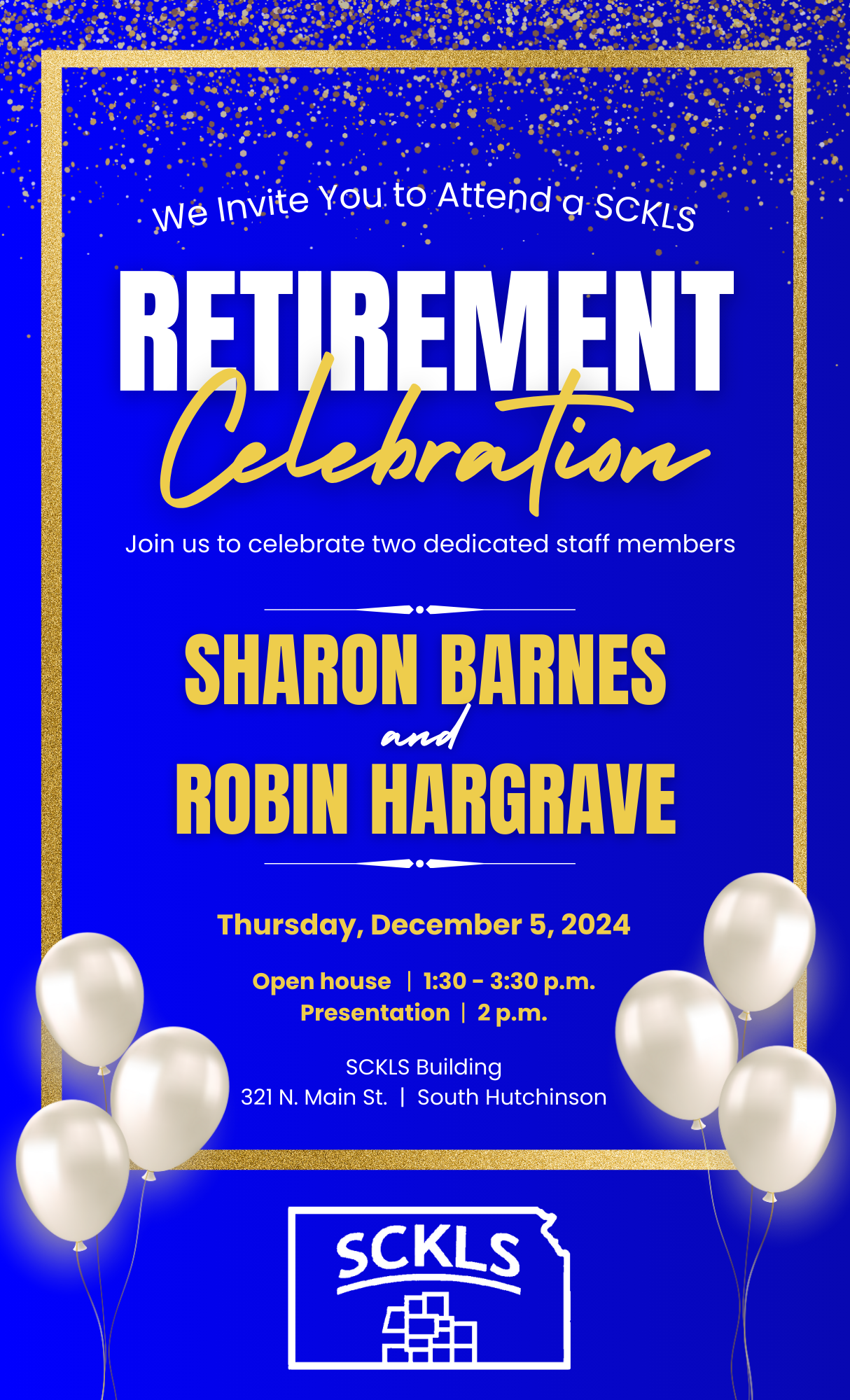 Festive invitation for retirement party