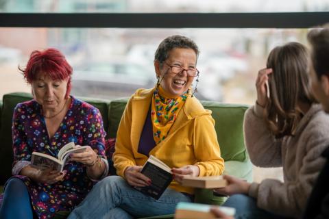 Diverse group of readers in a book group